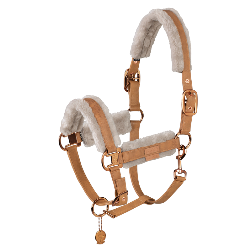 Eskadron Double Pin Metallic Faux Leather Fur Headcollar Platinum SS23 - Cognac 